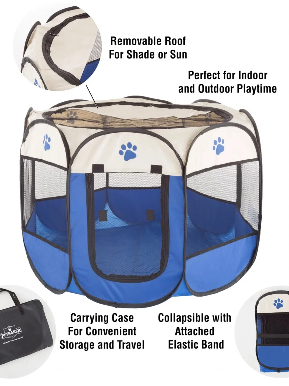 Portable Pet Playpen With Carrying Case